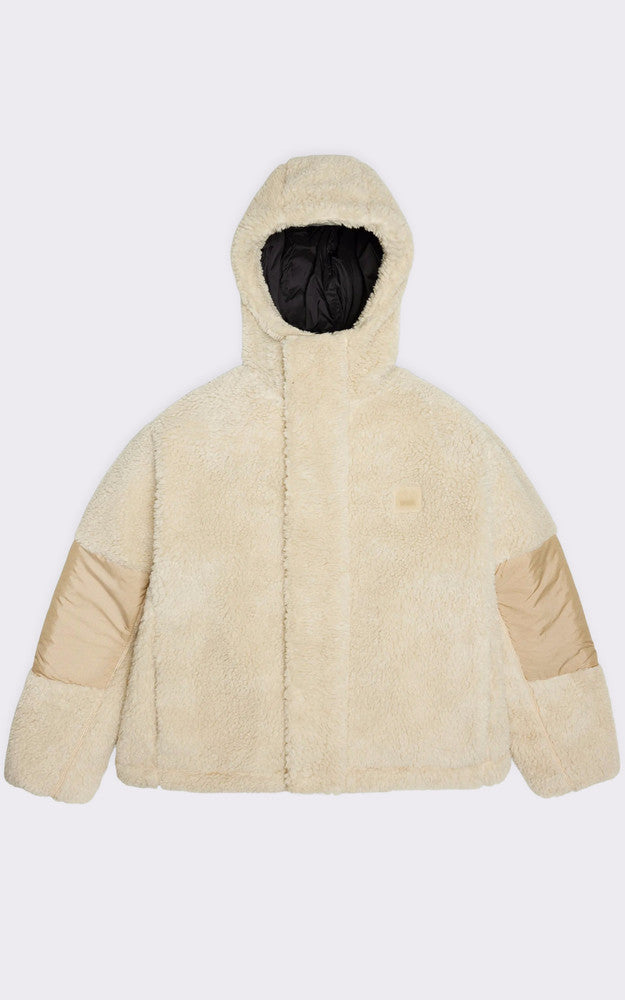 Felpa Unisex RAINS con cappuccio in pile Kofu 18480 Sand