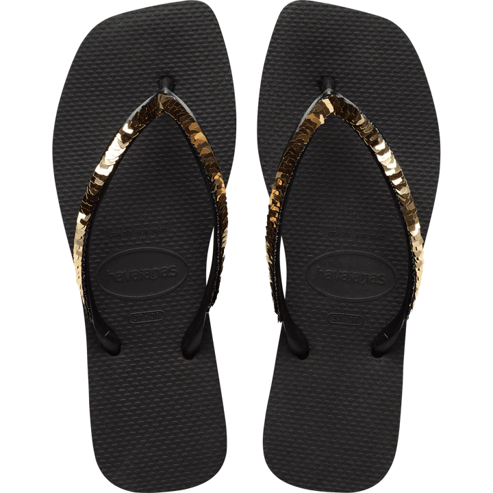 Infradito Donna Havaianas Slim Square Magic Sequin 4148272 Nero