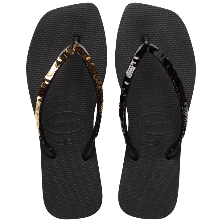 Infradito Donna Havaianas Slim Square Magic Sequin 4148272 Nero