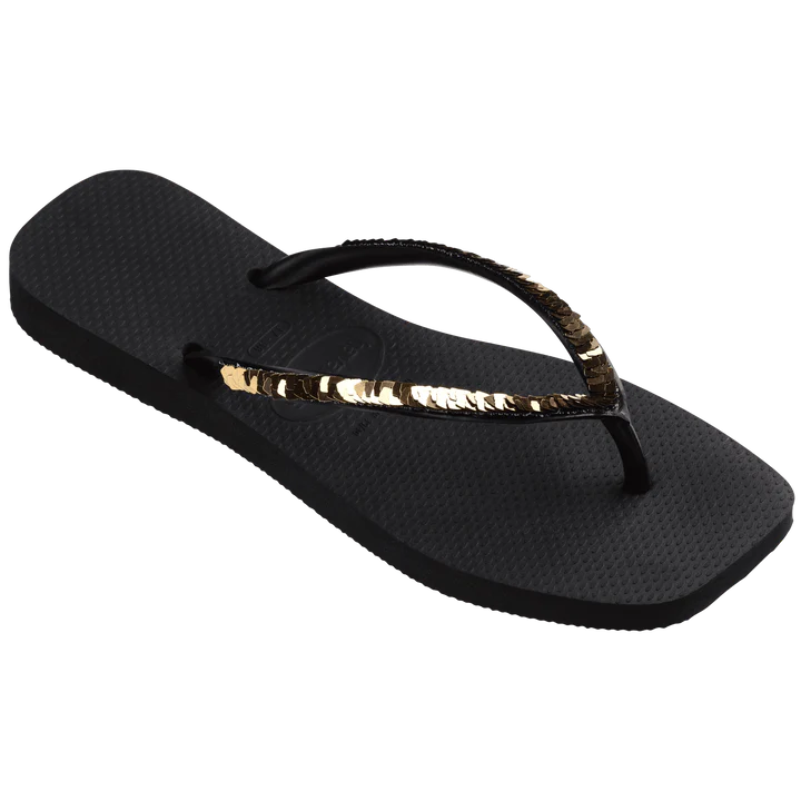 Infradito Donna Havaianas Slim Square Magic Sequin 4148272 Nero