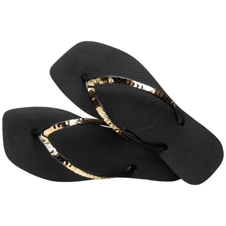 Infradito Donna Havaianas Slim Square Magic Sequin 4148272 Nero