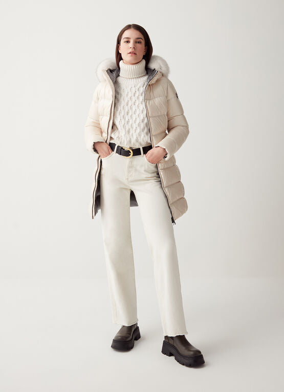 GIACCA DONNA COLMAR LUNGA CANGIANTE CON CAPPUCCIO FISSO 2221F 5WG IN23 04