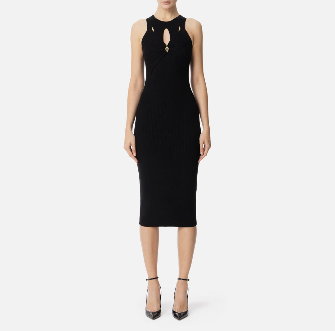 Abito a costine con cut out Elisabetta Franchi AM63B51E2