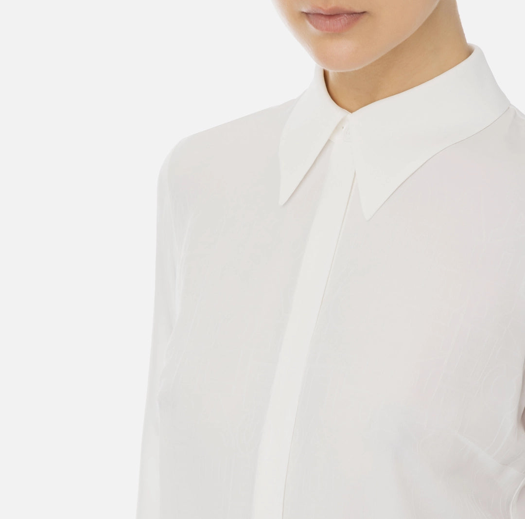 Camicia in georgette jacquard lettering Elisabetta Franchi CA08446E2