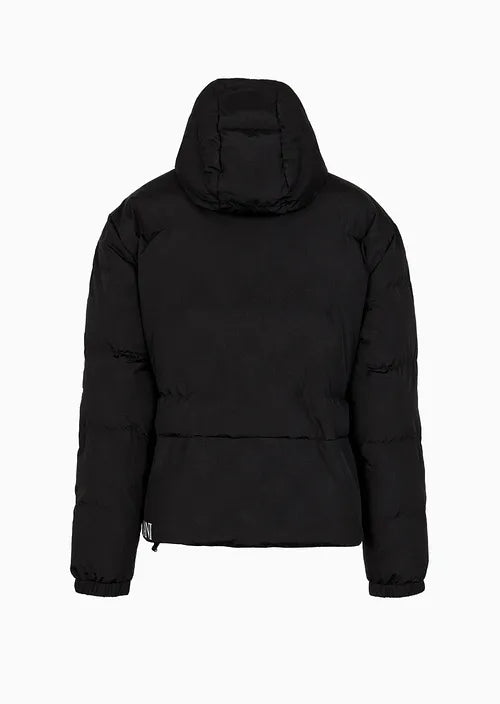 Giacca imbottita con cappuccio e maxi logo UOMO EA7 EMPORIO ARMANI 6RPB32 BLACK