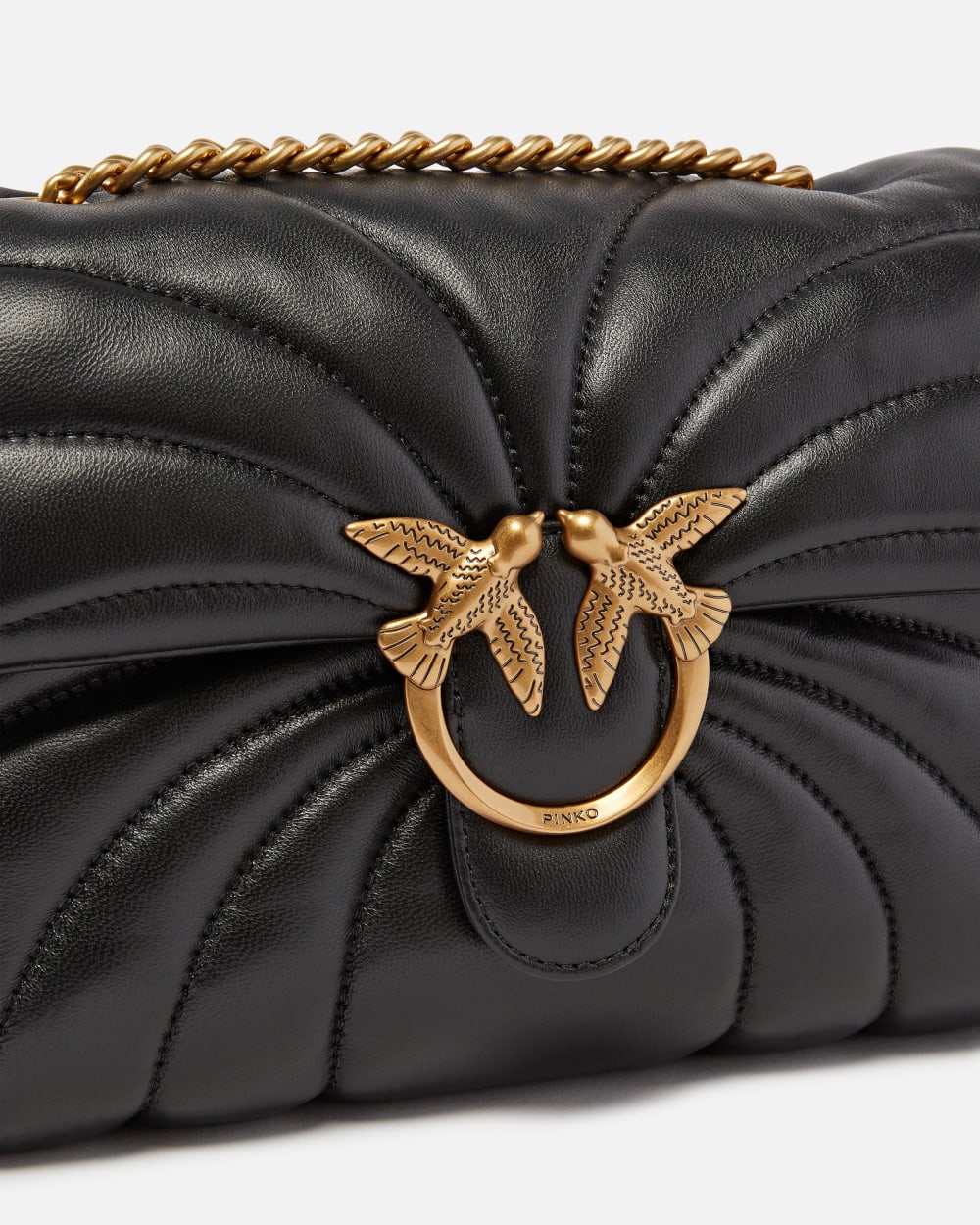 Pinko Borsa a tracolla grande Love Bag Puff trapunta farfalla