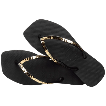 Infradito Donna Havaianas Slim Square Magic Sequin 4148272 Nero