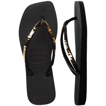Infradito Donna Havaianas Slim Square Magic Sequin 4148272 Nero
