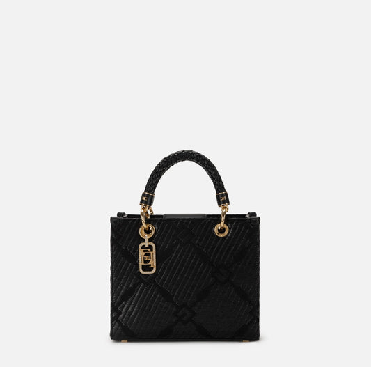 Tote piccola in jacquard con charms Elisabetta Franchi BS13A51E2