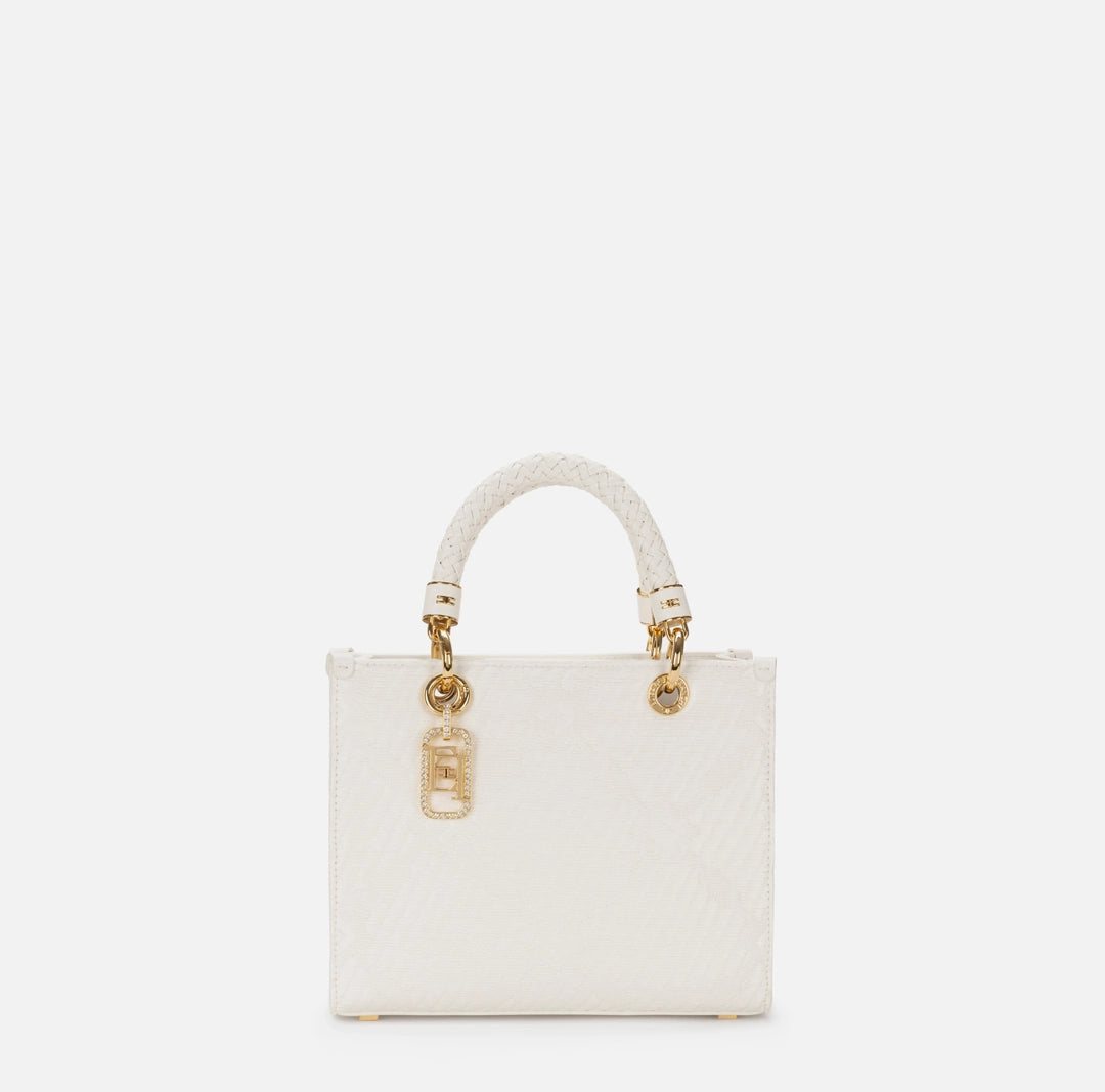Tote piccola in jacquard con charms Elisabetta Franchi BS13A51E2