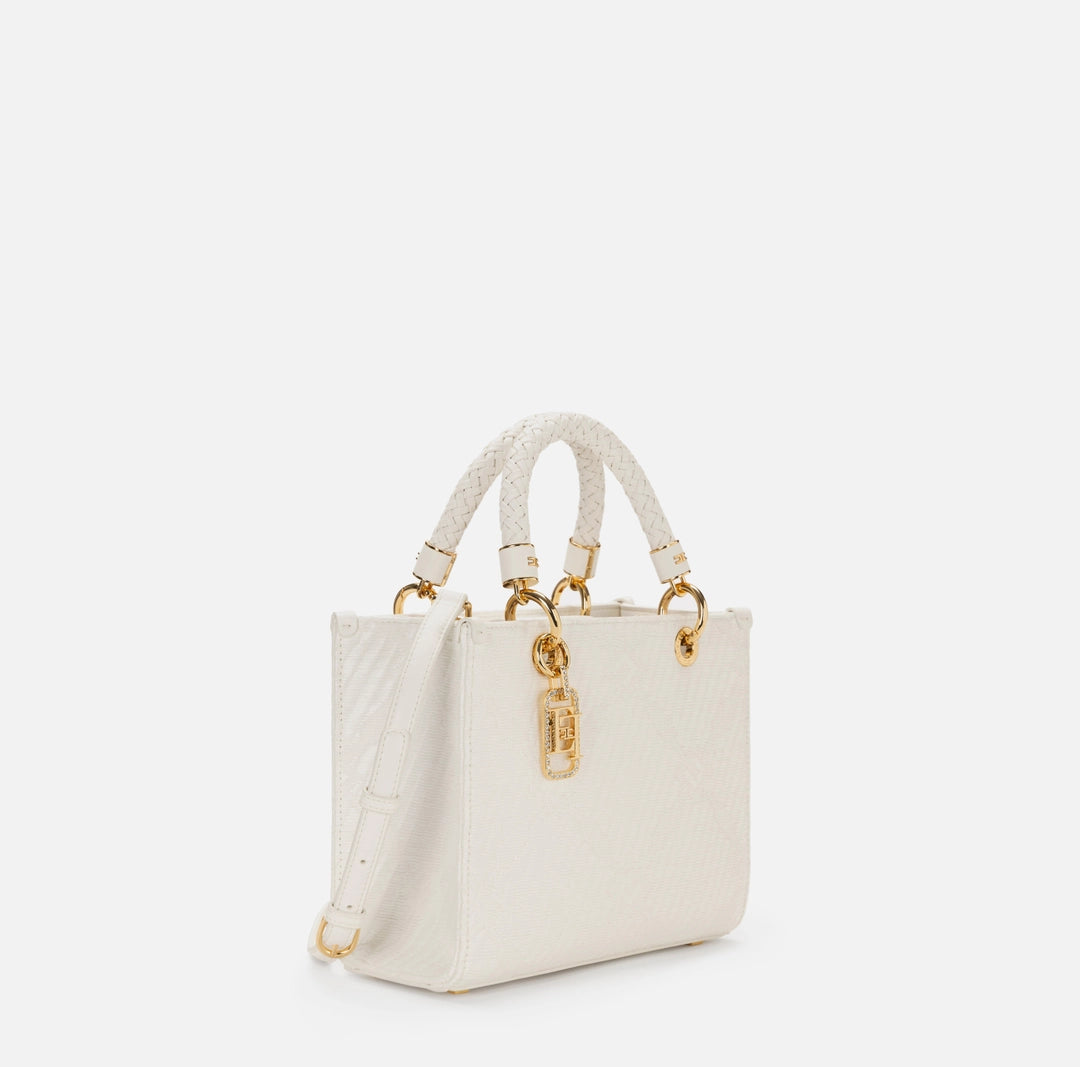 Tote piccola in jacquard con charms Elisabetta Franchi BS13A51E2