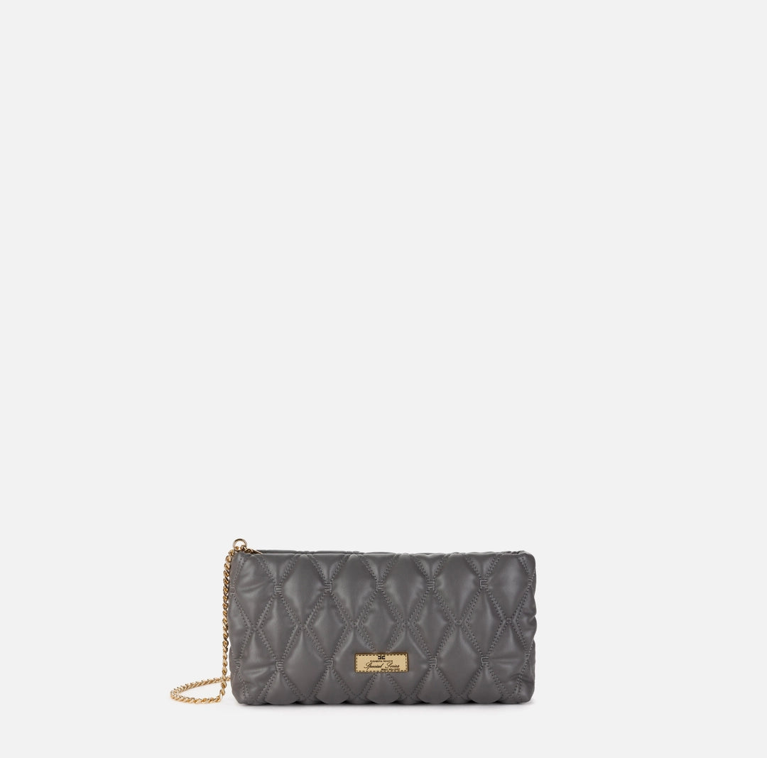 Pochette in tessuto embossed con tracolla in catena Elisabetta Franchi BS62A47E2