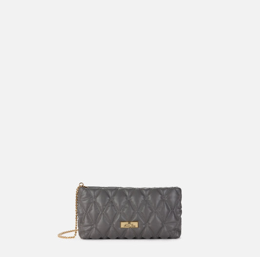 Pochette in tessuto embossed con tracolla in catena Elisabetta Franchi BS62A47E2