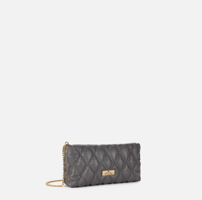 Pochette in tessuto embossed con tracolla in catena Elisabetta Franchi BS62A47E2