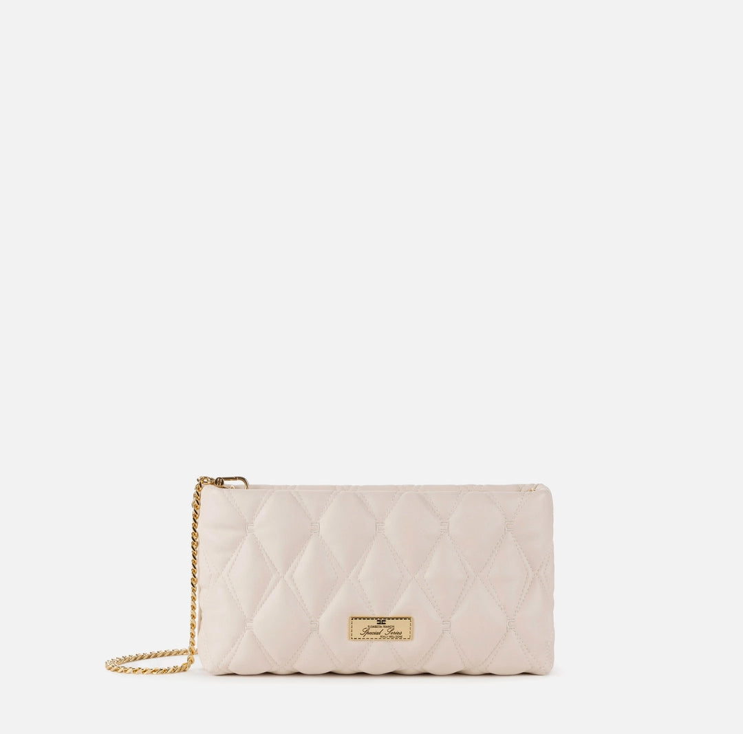 Pochette in tessuto embossed con tracolla in catena Elisabetta Franchi BS62A47E2