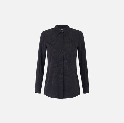 Camicia in georgette jacquard lettering Elisabetta Franchi CA08446E2