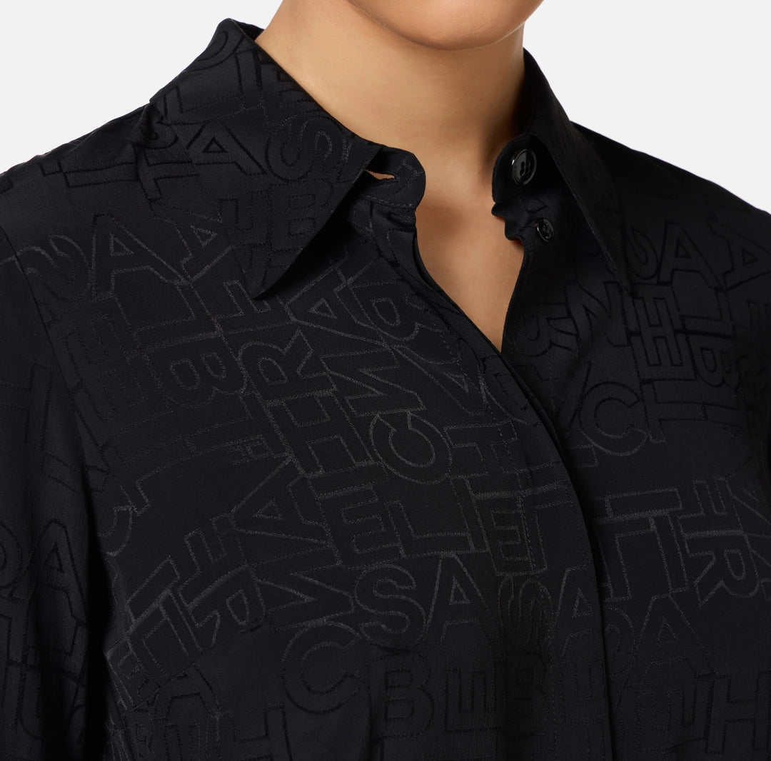Camicia in georgette jacquard lettering Elisabetta Franchi CA08446E2