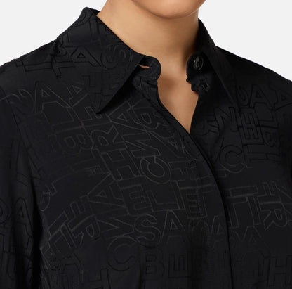 Camicia in georgette jacquard lettering Elisabetta Franchi CA08446E2