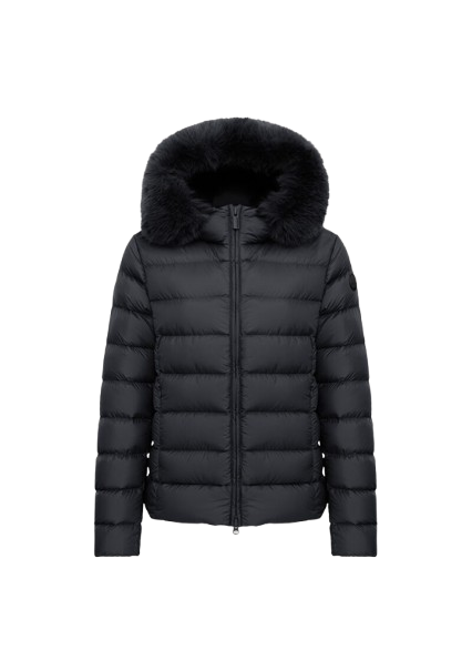 Piumino COLMAR opaco con pelliccia sintetica 22000039E 2XX COLORE 99 NERO