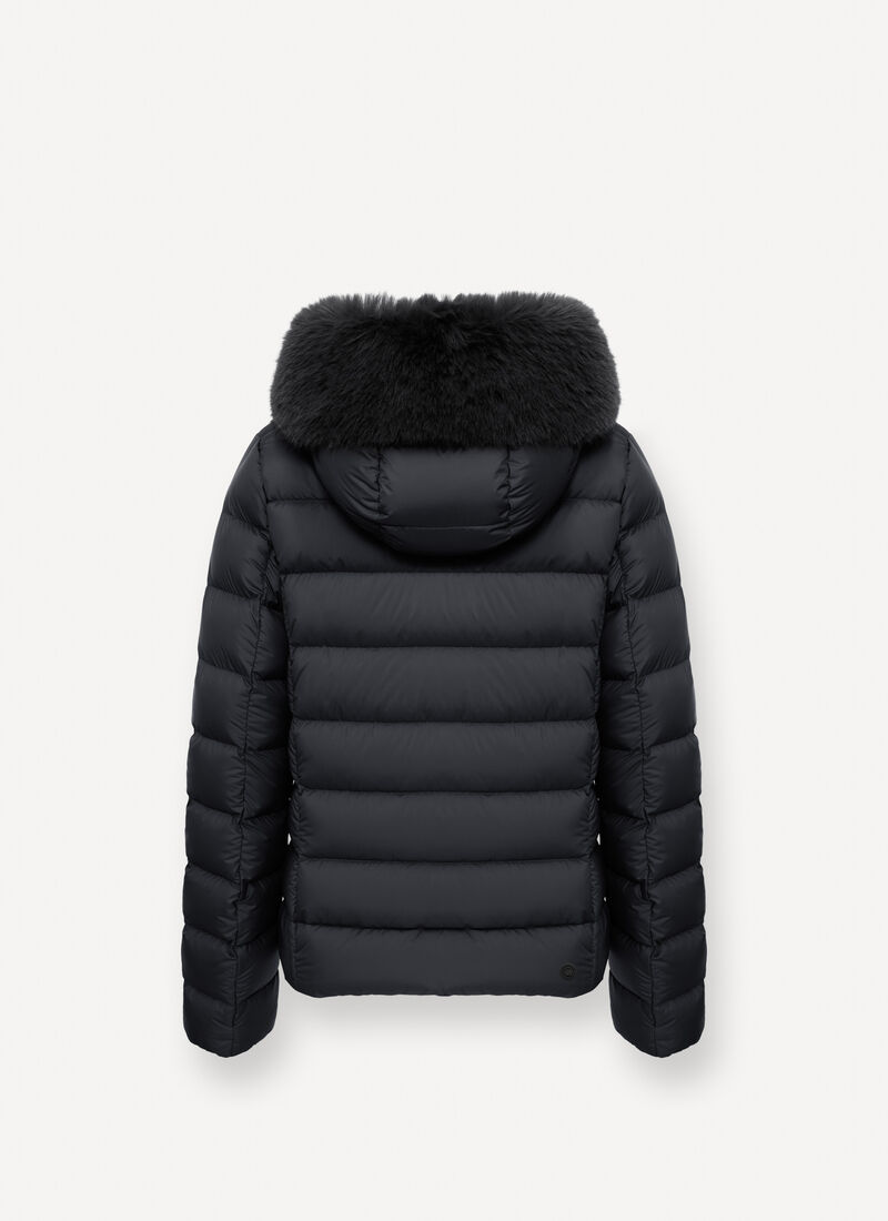 Piumino COLMAR opaco con pelliccia sintetica 22000039E 2XX COLORE 99 NERO