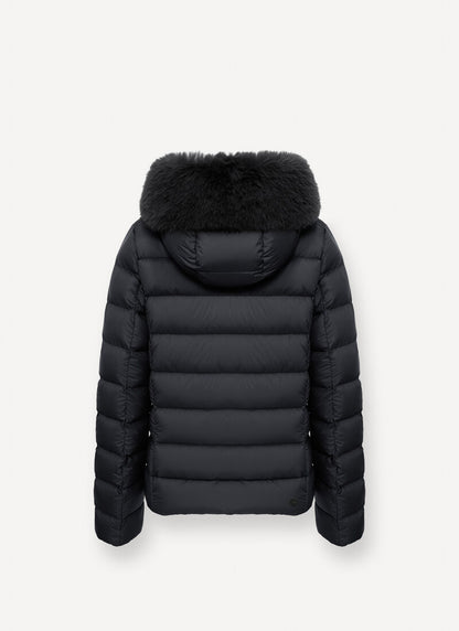 Piumino COLMAR opaco con pelliccia sintetica 22000039E 2XX COLORE 99 NERO