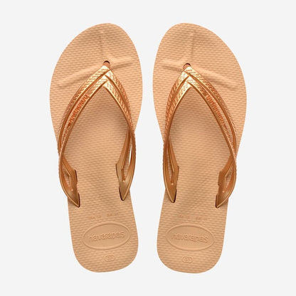 Infradito Donna Havaianas Wedges Flip Flops 4146317 Oro