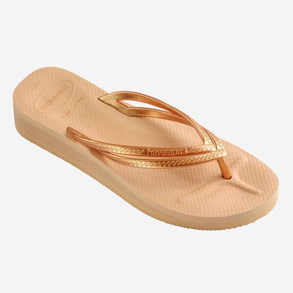 Infradito Donna Havaianas Wedges Flip Flops 4146317 Oro