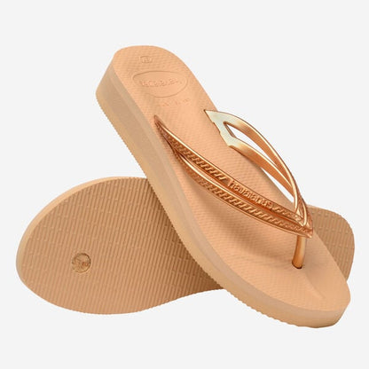 Infradito Donna Havaianas Wedges Flip Flops 4146317 Oro