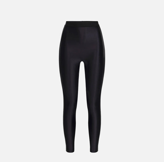 Leggings in lycra lucida con elastico logato Elisabetta Franchi PA04746E2