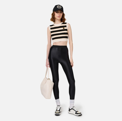 Leggings in lycra lucida con elastico logato Elisabetta Franchi PA04746E2