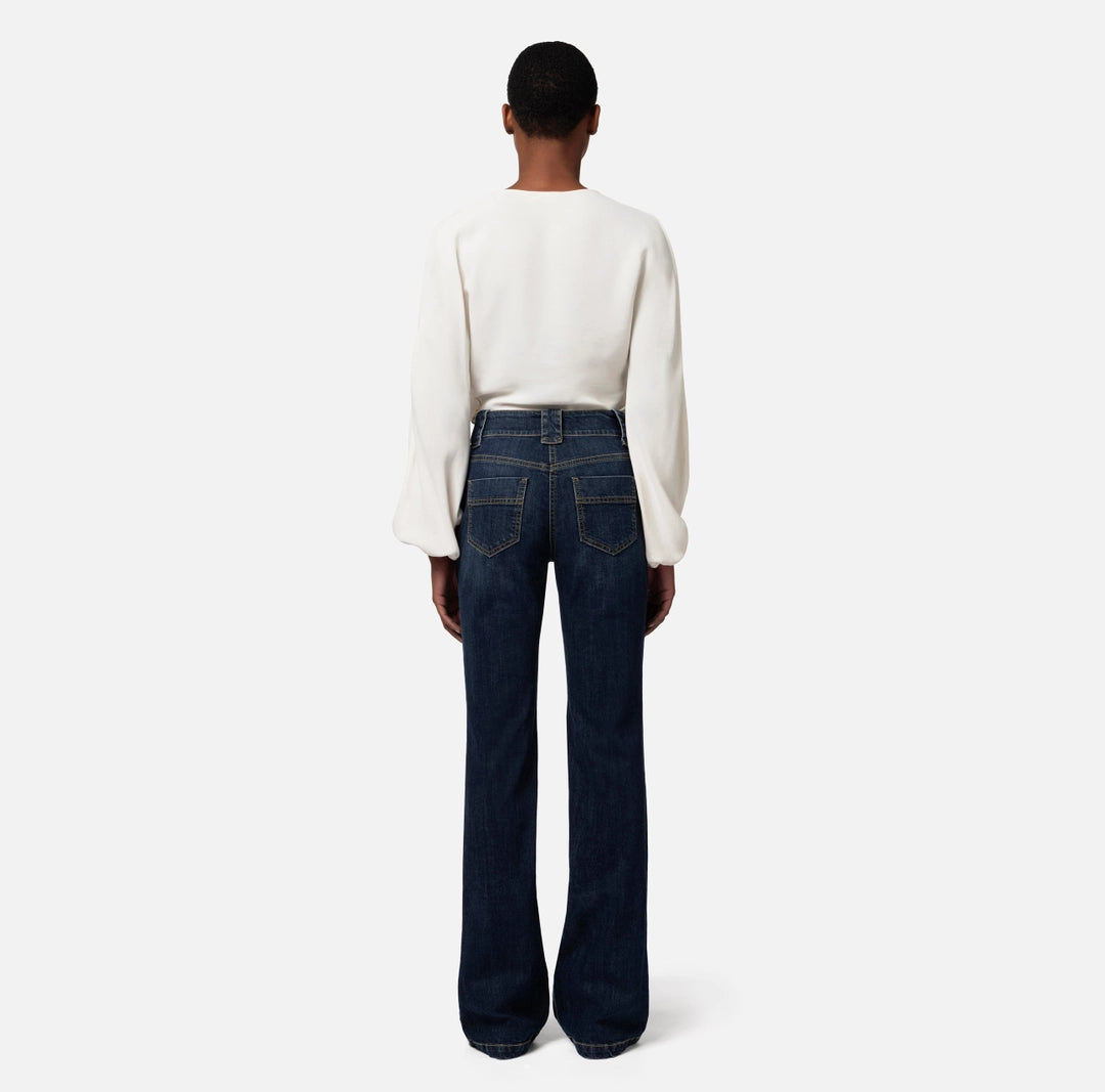 Jeans a zampetta con zip Elisabetta Franchi PJ49D41E2