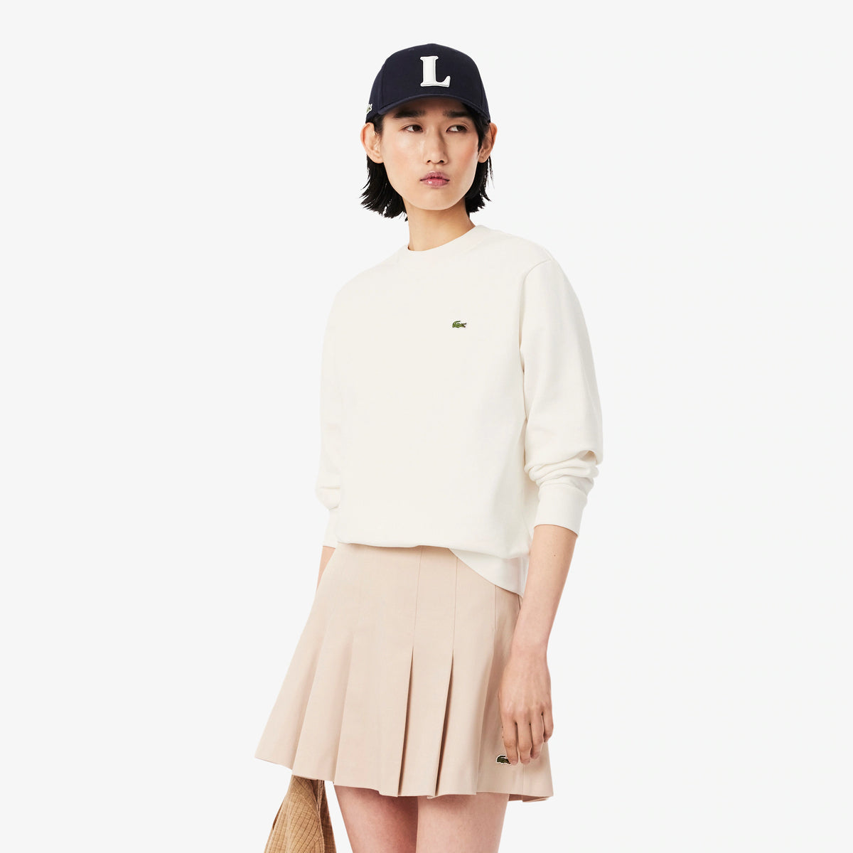 LACOSTE Felpa in pile girocollo relaxed fit DONNA SF5270-00