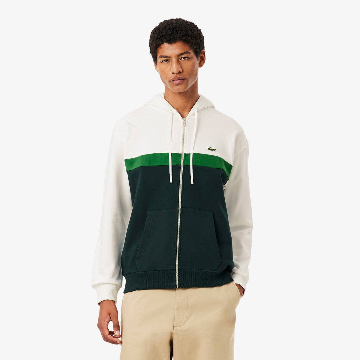 LACOSTE Felpa colorblock con cappuccio e zip  SH2749-00