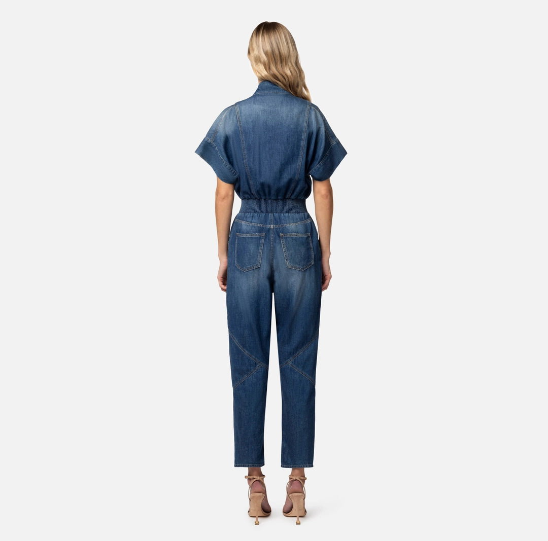 Tuta in denim con gemello nello scollo Elisabetta Franchi  TJ28I41E2