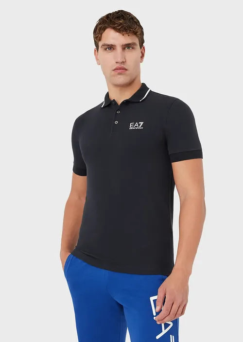 Polo In Piquet Stretch Uomo EA7 Emporio Armani 8NPF06 - Vella Group