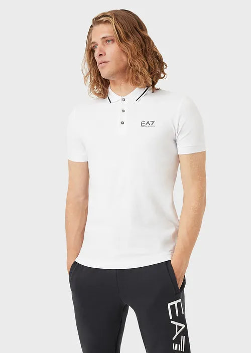 Polo In Piquet Stretch Uomo EA7 Emporio Armani 8NPF06 - Vella Group