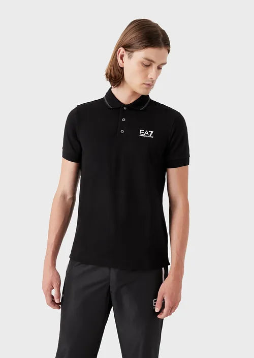Polo In Piquet Stretch Uomo EA7 Emporio Armani 8NPF06 - Vella Group